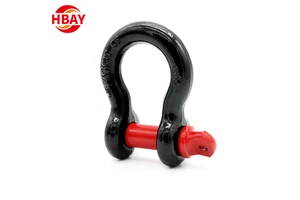 ANYUE Forged 7/16\" Galvanized Steel Pin Anchor Bow Shackle U.S. Type for Mining Manufactured with Carbon Steel