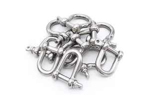 304/316 Stainless Steel Polished Bow Shackle Mining Heavy Industry Marine Anchor Use Safety Bolt Pin ISO9001 Certified Sizes