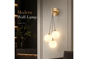 Decorative Modern Wall Lamp with White Round Glass Shades Iron Body G9 Switch Control 2-Year Warranty Apartment Villa Hotel Room