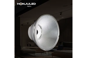 HONJU 92mm Diameter Aspheric Indoor Lighting Round Reflectors Optics COB LED Plastic Lights in PC Material
