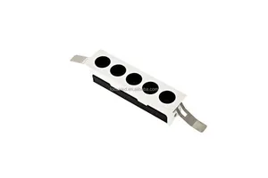 Recessed Trim Mini Linear Grille LED Light 3/6/9 Heads, Modern Ceiling Lamp for Office, Hotel & Home