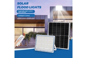 NanDe Manufacturer Powered Floodlight 100w 200w 300w 400w Waterproof IP65 Led Wall Mounted Solar Flood Light