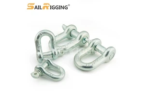 Heavy Duty 4.75T 3/4 Inch Dee Shackle US Type Screw Pin Chain Shackle Galvanized G210 For Marine Anchor Shackles Heavy Industry
