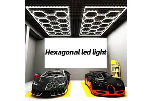 ETOP Ultra Bright DIY Linkable Honeycomb LED Lights for Garage Workshop Hexagon IP55 Rated 3500K Warm White Dimmable AC Power