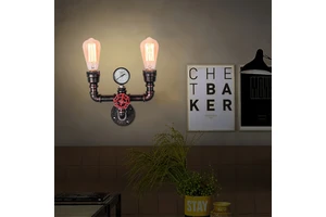 Cross-Border LED Iron Wall Lamp Industrial Wind Bar Hotel Restaurant Corridor Creative Three Headed Background Retro Nostalgic