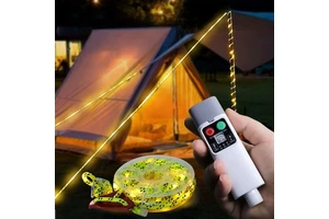 LED Outdoor Camping Rechargeable Windproof Rope Light With Remote Control IP65 Timer High Strength Tensile Decor Tent Cord Lamp