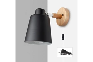 PHYVAL Nordic With Plug Iron E27 Macaroon 6 Color Bedside Wall Lamp Led EU/US Plug Wall Sconces with Switch