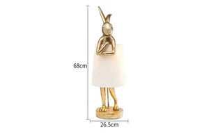 Nordic Rabbit Lamp Table Lamp with Resin Animal for Bedroom Study or Living Room Decor
