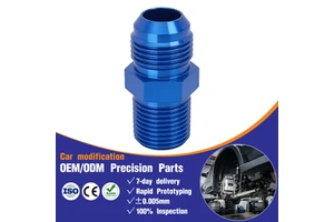 New Custom Turned Anodized 6061 Aluminum Straight Fuel Connector CNC Machined Formal Adapter Male Thread Retrofit Rotary Joint