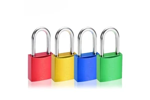 Universal Triple-Coated Hardened Chrome Plated Steel Shackle Anti-Rust Anodized Aluminum Safety Lockout Padlock Key Unlock Way
