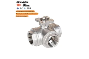 Industrial Grade Stainless Steel Manual Water OEM Three Way Ball Valve Female Threaded L T Port 1000 Wog