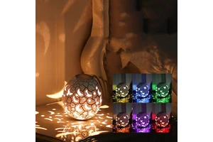 Atmosphere Night Light Roly-Poly Hollow Design Touch Remote Control Night Light Stylish Crackle Texture Trendy Lamp