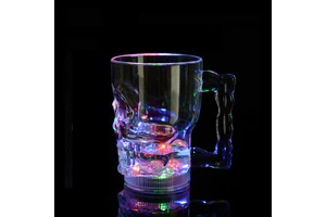 LED Rainbow Color Flashing Light Glow Mugs Glass Wine Cup Glowing LED Cup Light up Glasses Beer Cup LED Glasses for Night Party
