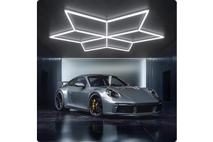 Hexagon LED Light 6500K Garage Light for Car Detailing Workshop & Gym