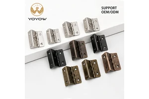 Antique Folding Hinge Iron Clip Fit 15mm Board Vintage Three Fold Hinge For Cabinet Door Window Furniture