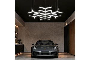Snowflake Hexagon LED Garage Light Ceiling Shop Light for Auto Detailing Body Shop Warehouse Workshop Commercial Studio