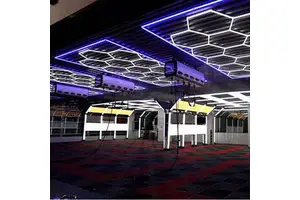 High Brightness Garage Lights Led Hexagonal Ceiling Light Wall Detail Lighting for Auto Workshop Gyms