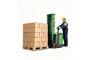 700kg Electric Self Lifting Stacker With Lead Acid Battery 1150x155mm Fork 1300mm Height For Truck Loading