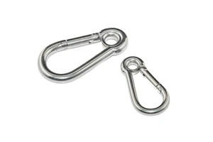 Snap Hook Quick Link Buckle DIN5299 Stainless Steel Carabiner Clip Spring Snap Hook with Eye Safety Lock