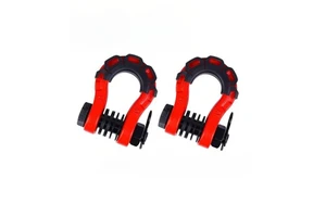 3/4" D Ring Shackle for Trailer RV Off-Road Vehicle Rugged U-Hook Tow Strong Isolator Emergency Tools Arcticsun Black Red Metal