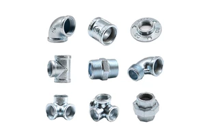 2 Inch Low Pressure Furniture Galvanized Malleable Iron Pipe Fittings Elbow and Cap 90/45 Degree