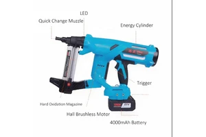 Toua Dccn40A Lithium Battery Electric Cordless Steel Nail Gun Nailer