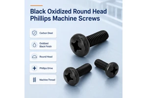 PM Black Screw Cross Slotted Round Head Electronic Small Screw Micro Pan Head Screw M1/M2/M3/M4/M5
