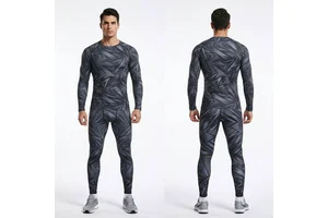 Unisex Full Sleeve Compression Rash Guard Set Seamless Quick Dry Printed UPF50 Eco-Friendly Breathable Fitness Wear Sportswear