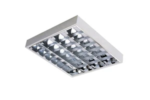 T8 Recessed Grille Lamp 2x18w 2x36w 3x18w 3x36w 4x18w 4x36w V Shape Leaf Louver Fitting 2ft 4ft T8 Fluorescent Light Fixture