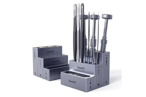 Qianli Icube Aluminum Alloy Storage Box Multi-Functional Magnetic Screwdriver Tweezers Repair Tool Storage Case 4pcs/Set
