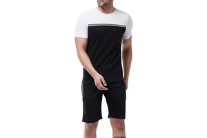 Summer Men's Set Sporting Suit Short Sleeve T Shirt And Shorts Two Piece Twin Set Cotton Casual Knitted Men Twin Sets