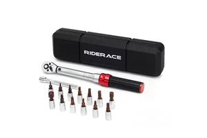 RIDERACE Bicycle Torque Wrench Set 15Pcs 1/4" 2-24Nm Dual Direction Bike Allen Key Tool Socket Spanner Pro Motorcycle Repair Kit