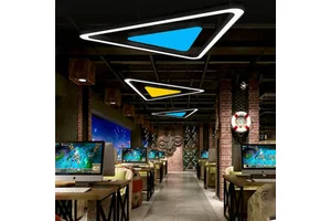 Modern Hanging Lamp Led Triangle Pendant Light Linear Lights for Studio Office Building Shopping Mall Club Project