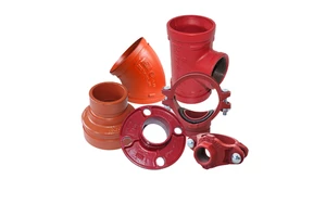 FM Approved High Pressure Fire Fighting Ductile Iron Pipe Fitting Class 150 90 Degree Grooved Elbow CE Certified HETE Brand