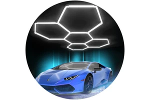 5 Grid Home Honeycomb Car Parking Garage Lights Hex Led Garage Lights Ceiling Hexagon Garage Light for Workshop