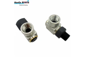 High Pressure 304 Stainless Steel JL Series 90 Degree Rotary Swivel Hydraulic Oil Connector 350 Bar Single-Flow Polished