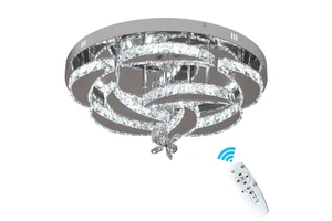 Customizable 3 Colors Led Crystal Ceiling Lamp Bedroom Living Room Illumination Apartment Hotel Decorative Lamparas