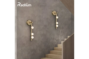 Wholesale Contemporary LED Linear Wall Sconce Vertical Light Bar Opal Globe Design for Stairwell Corridor Hotel Lobby Accent