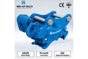 We-Attach WQC06R R Series Hydraulic with Motor for 10-16T Excavators, 360° Rotating High Flow Double Lock Rotating Quick Coupler