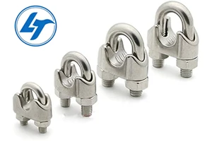 304 Stainless Steel Wire Rope Simple Grip Cable Clamps Caliper U Shape Wire Rope Clamp Thimble