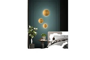 Nordic Round All Copper Modern Art Eclipse Wall Light Staircase Corridor Background Wall Bedroom Study Bedhead Wall Fitting