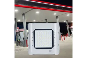 High Quality Energy Saving IP66 Square Recessed Gas Station LED Canopy Light 6000K Daylight Aluminum Construction Ra80 Dimmable