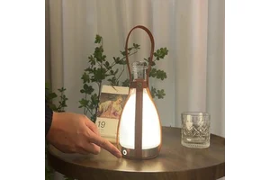 Rechargeable Desk Lamp with Small Leather Headboard Dimming, Night Light, Handheld Outdoor Camping, Milk, Mobile Touch Desk Lamp
