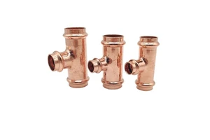Factory Wholesale Copper Pipe Fittings Tee Plumbing Pipe Fitting Coupling for Water / Gas Connector Pipe Press Fitting