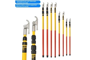High Voltage Fiberglass Insulated Hot Stick TY-4J-6M 220kV Rated Extendable Telescopic Design Aluminum Alloy Head Customizable