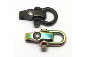 Custom LOGO Stainless Steel Adjustable D Shackles for DIY Bracelets Jewelry Findings & Components