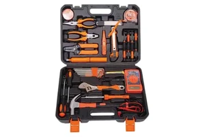 XTXS BYD-37 Stainless Steel Electrician Tool Kit with Hard Case Hand Operated DIY Electrical Repair Set