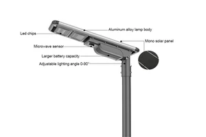 IP66 Outdoor Waterproof Solar Cell Lamp All in One 100W 50W 120W Motion Sensor Led Solar Street Light