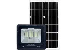 Solar LED Flood Light 200W IP66 6000K Remote Control Wall Mounted ABS Body CE Certified 170 Beam Angle Ra80