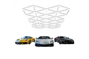 Triangle LED Garage Ceiling Light 71 Pack Hexagonal Honeycomb Design 710W 78100LM Super Bright Aluminum IP20 for Warehouse